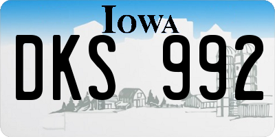 IA license plate DKS992