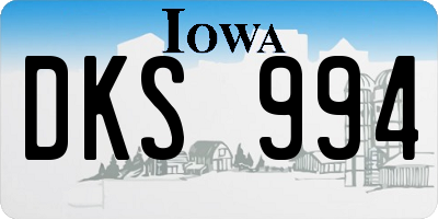 IA license plate DKS994