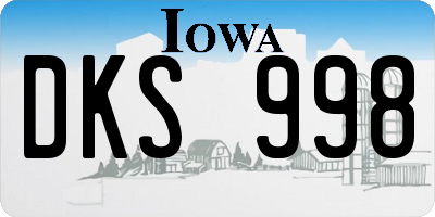 IA license plate DKS998