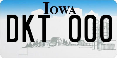 IA license plate DKT000