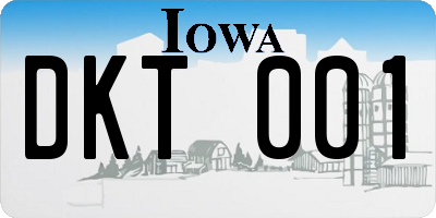 IA license plate DKT001