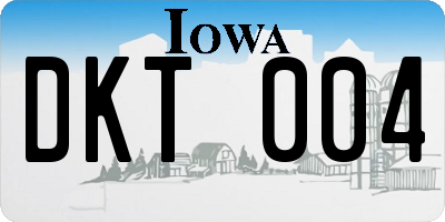 IA license plate DKT004
