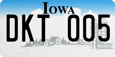 IA license plate DKT005