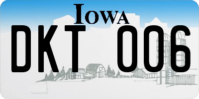 IA license plate DKT006