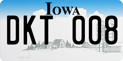 IA license plate DKT008