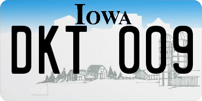 IA license plate DKT009