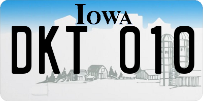 IA license plate DKT010