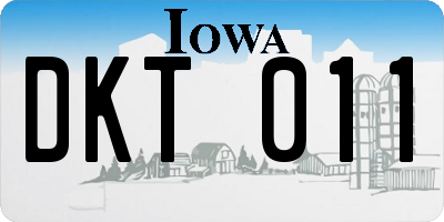 IA license plate DKT011