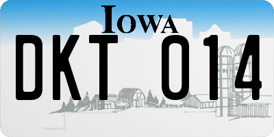 IA license plate DKT014
