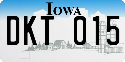 IA license plate DKT015