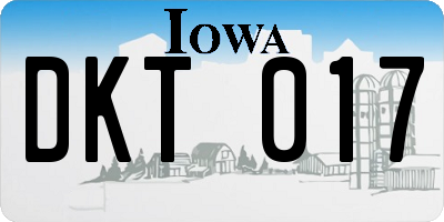 IA license plate DKT017