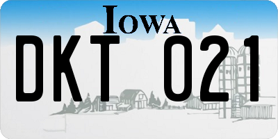 IA license plate DKT021