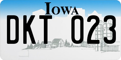 IA license plate DKT023