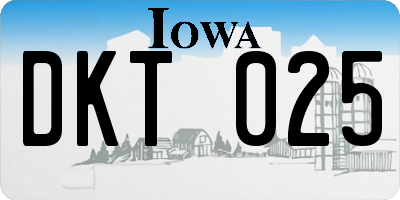IA license plate DKT025