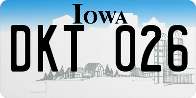 IA license plate DKT026