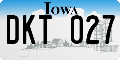 IA license plate DKT027