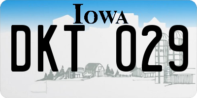 IA license plate DKT029