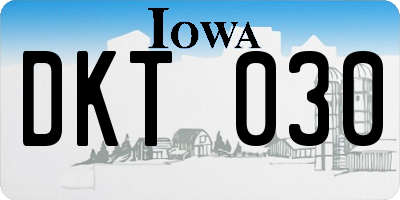 IA license plate DKT030