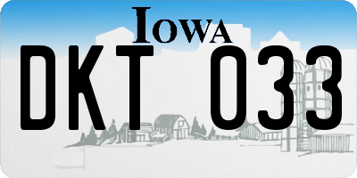 IA license plate DKT033