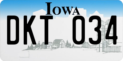 IA license plate DKT034