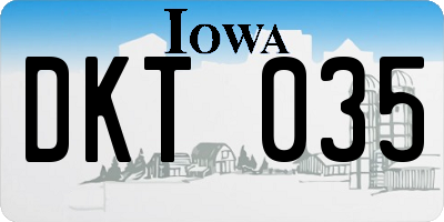 IA license plate DKT035