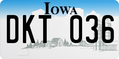 IA license plate DKT036