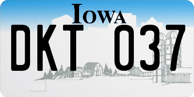 IA license plate DKT037