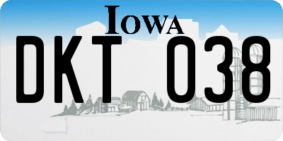 IA license plate DKT038