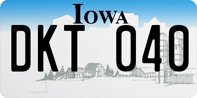 IA license plate DKT040