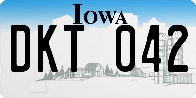 IA license plate DKT042