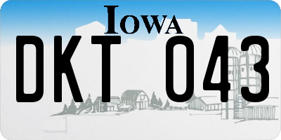 IA license plate DKT043