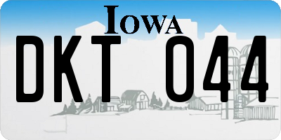 IA license plate DKT044