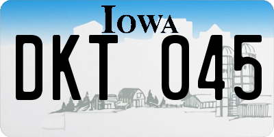 IA license plate DKT045