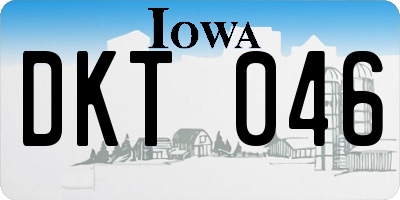 IA license plate DKT046