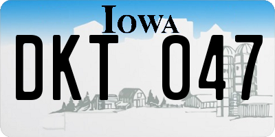 IA license plate DKT047