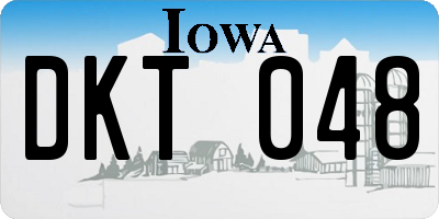 IA license plate DKT048