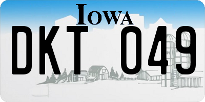 IA license plate DKT049