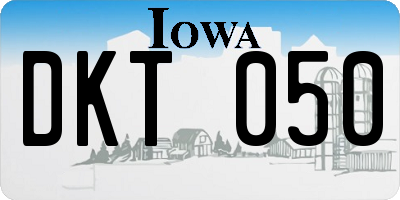 IA license plate DKT050