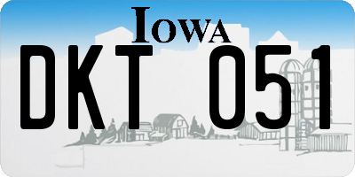 IA license plate DKT051