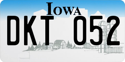 IA license plate DKT052