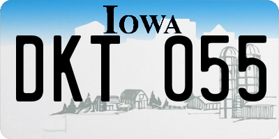 IA license plate DKT055