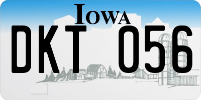 IA license plate DKT056