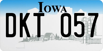 IA license plate DKT057