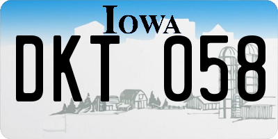 IA license plate DKT058