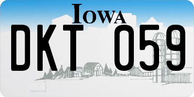 IA license plate DKT059