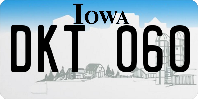 IA license plate DKT060