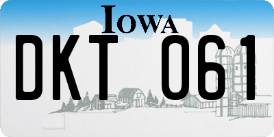 IA license plate DKT061