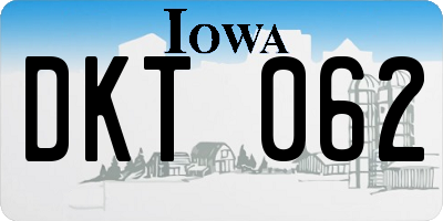 IA license plate DKT062