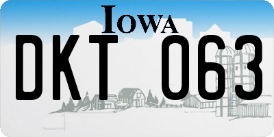 IA license plate DKT063