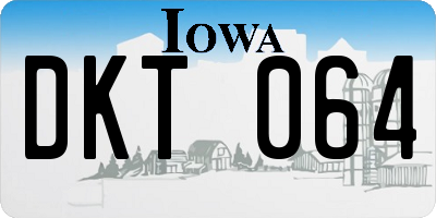 IA license plate DKT064